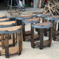 Half End Table Made from Authentic Whiskey Barrel