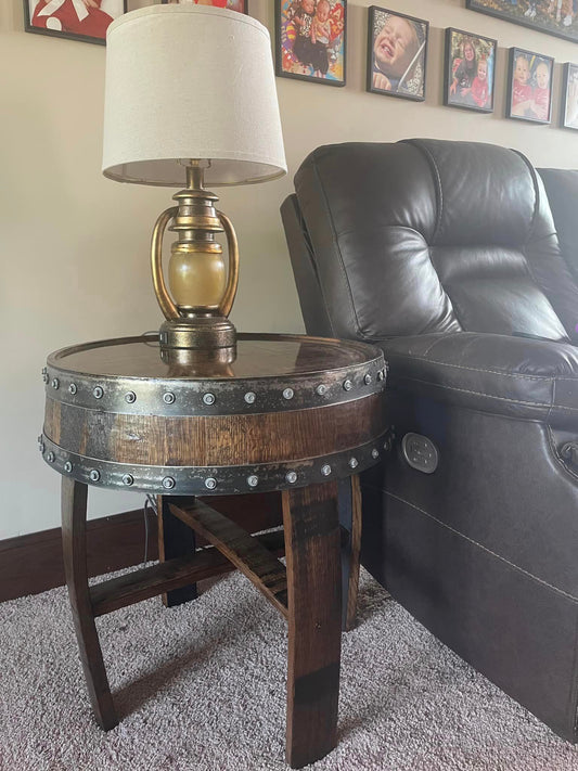 Bourbon / Whiskey Barrel End Table