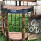 Half End Table Made from Authentic Whiskey Barrel