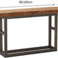 Reclaimed wood solid wood table wrought iron entryway table