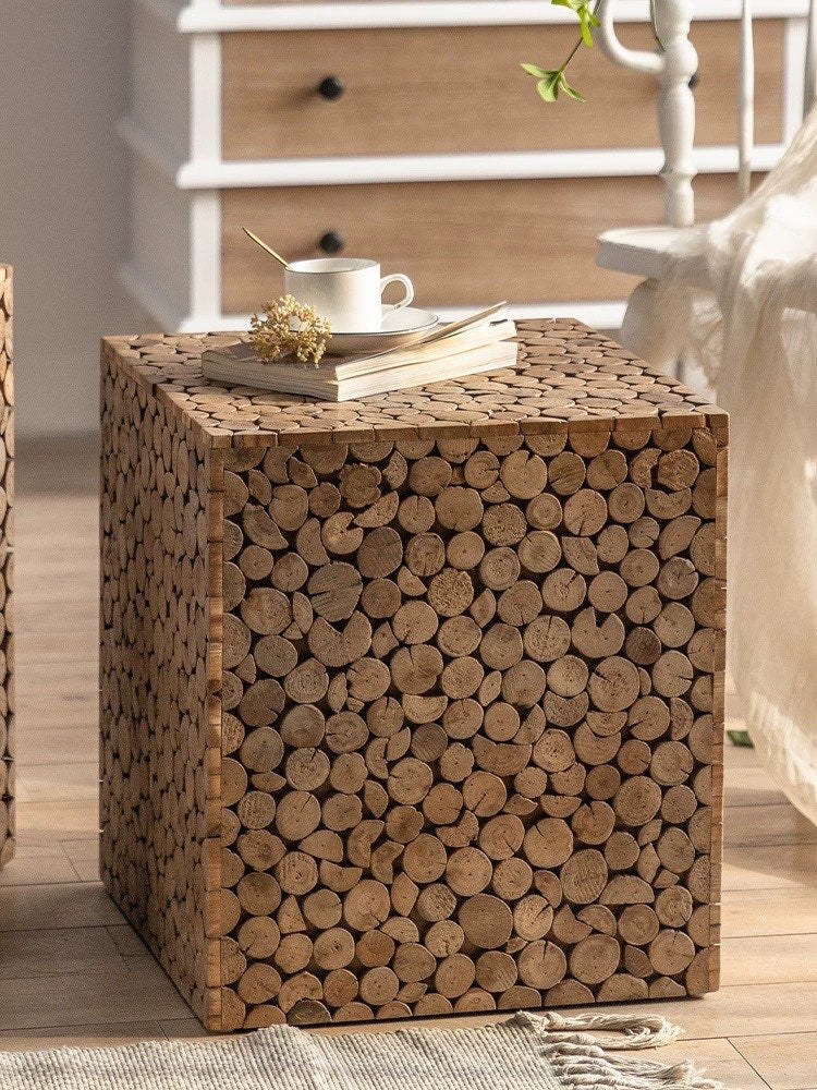 Heavy duty solid wood side table