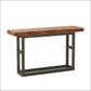 Reclaimed wood solid wood table wrought iron entryway table