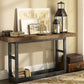 Reclaimed wood solid wood table wrought iron entryway table