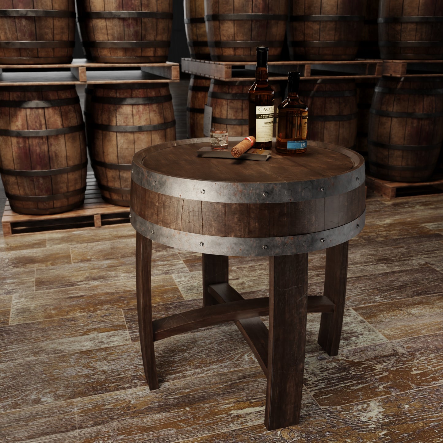 Bourbon / Whiskey Barrel End Table