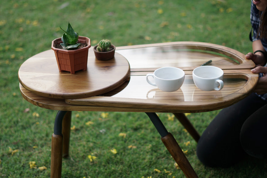 Beetle with Wings Solid Wood Side Table