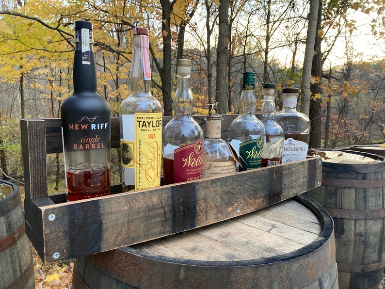 Two sets of the Oak Barrel Stave Shelf