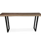 Live Edge Sofa Bar Table behind Couch Table, Industrial Style Steel Legs, Black Walnut