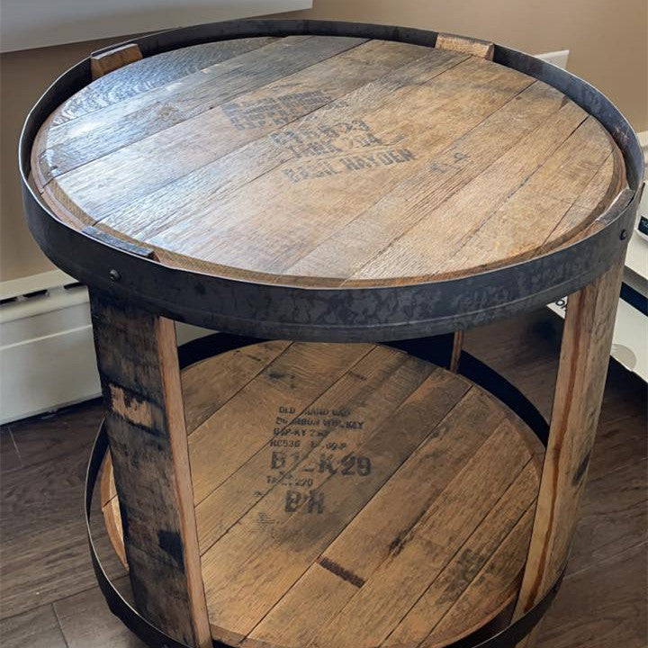 Whiskey Barrel End Table