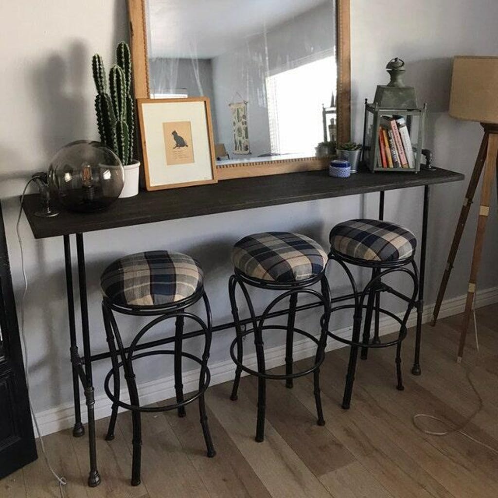 Wooden Sofa Bar Table, Industrial Wood Bar Table Buffet Table