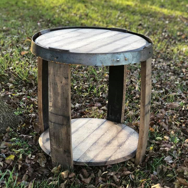 Whiskey Barrel End Table