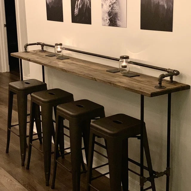 Wooden Sofa Bar Table, Industrial Wood Bar Table Buffet Table