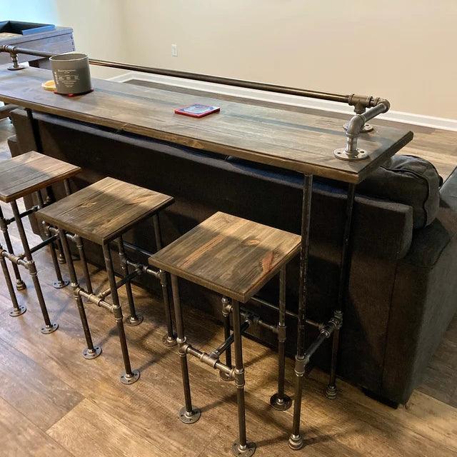 Industrial table with online stools