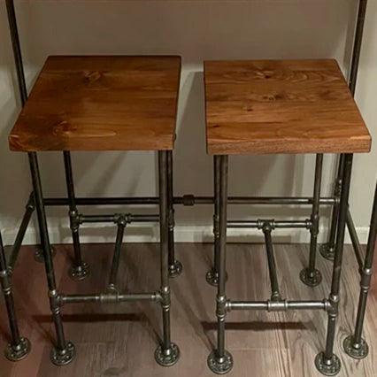 Industrial Pipe Bar Stools, Bar Stools - Woodartdeal