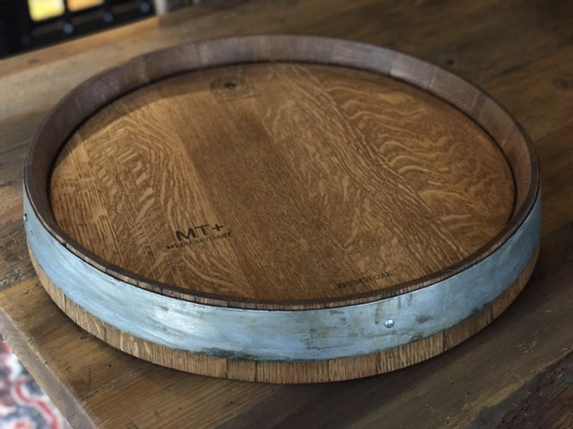 Wine barrel lazy susan