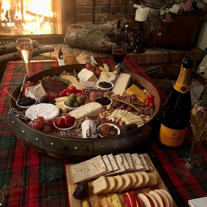 Wine barrel lazy susan