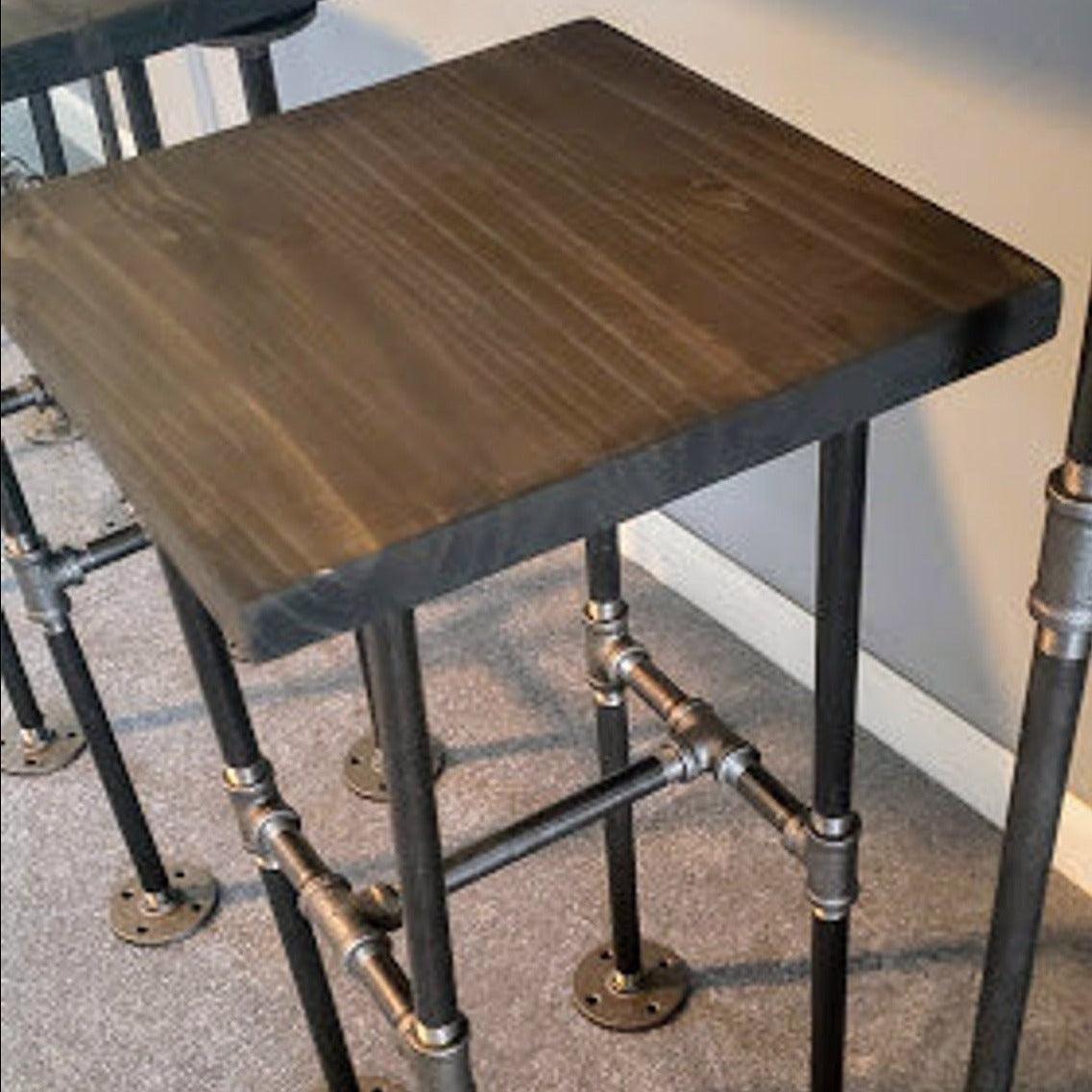 Industrial Pipe Bar Stools, Bar Stools - Woodartdeal