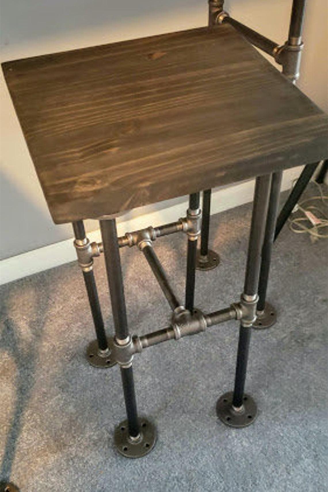 Industrial Pipe Bar Stools, Bar Stools - Woodartdeal